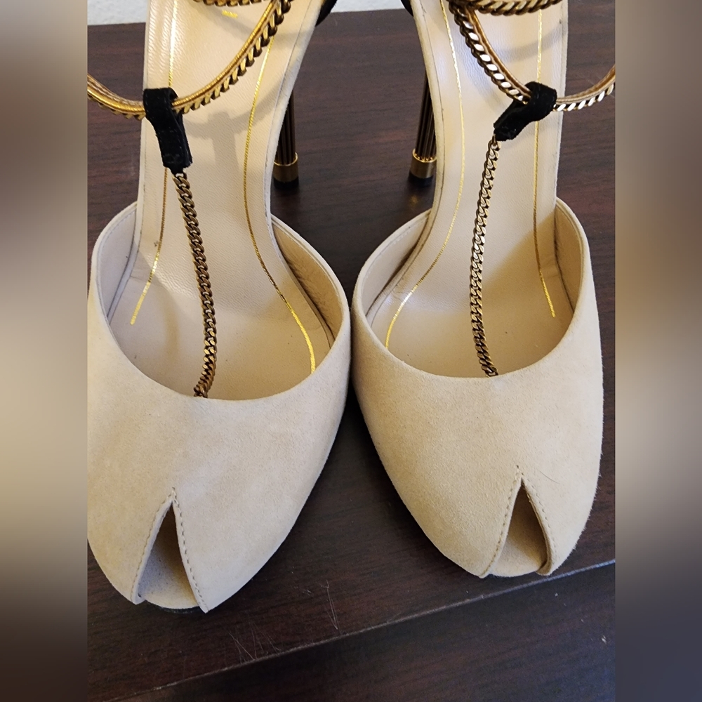 Gucci Ophelie High Heel Open-toe T-strap shoes 38.5 - Picture 6 of 10